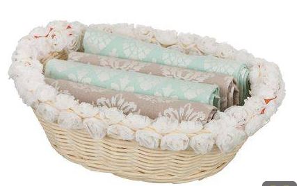 Комплект Салфеток В Корзинке 40*40 См, 4Шт ,Х/Б 100%,ГолубойСерый 850-840-20